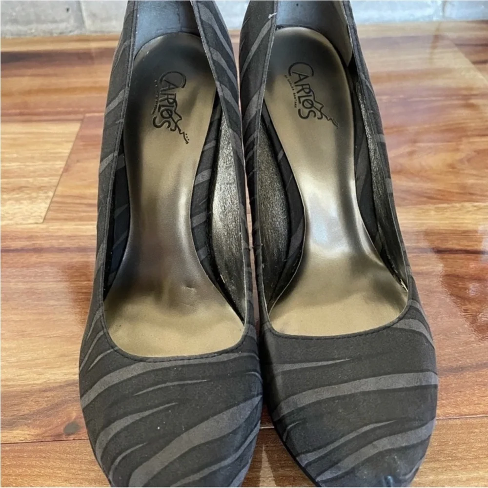 Carlos by Carlos Santana Black Zebra Print Heels